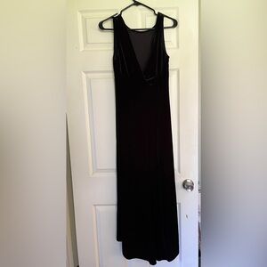 Black velvety maxi dress